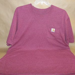 Carhartt Short Sleeve Loose Fit Heavyweight Pocket T-Shirt  Men  XL Wine      E5